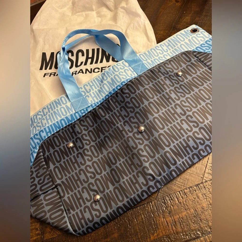 MOSCHINO Blue and Gray Travel Weekender Bag 😎💙 - Picture 5 of 6